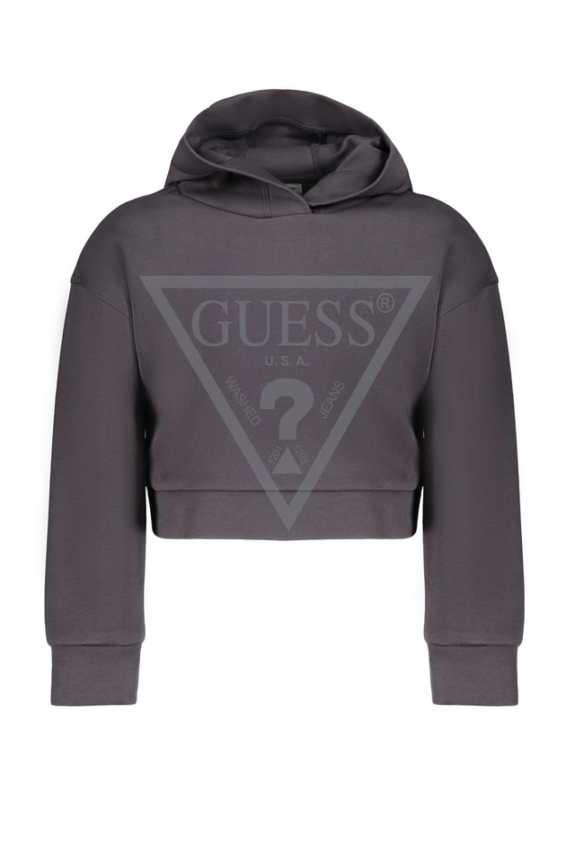 GUESS JEANS FELPA SENZA ZIP BAMBINA NERO
