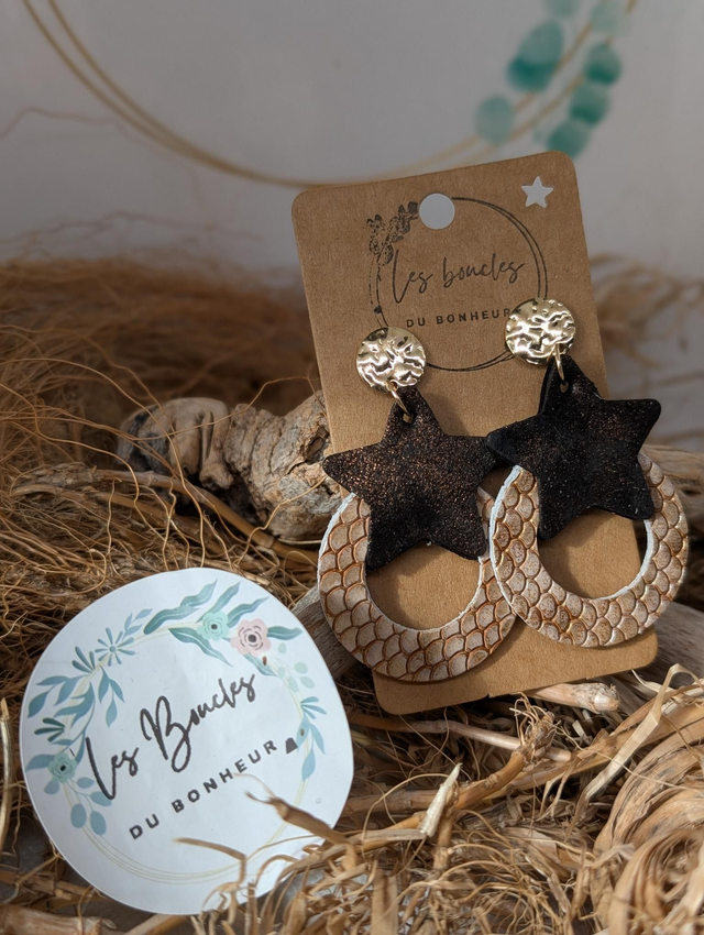 Boucles d&#039;oreilles star cuivré Doré mo706