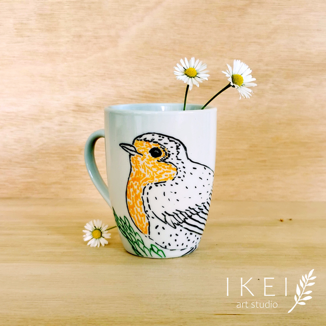 Custom illustrated animal mug