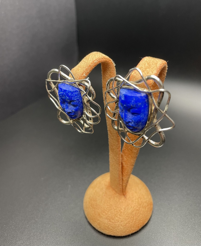 Maschere di Luce – Orecchini in Argento 925 con Maschere in Lapislazzuli