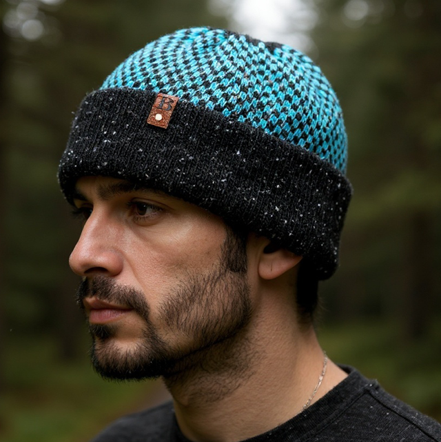 Soft Merino Wool Handmade Unisex Hat (Colour: Mint Chocolate Chip)