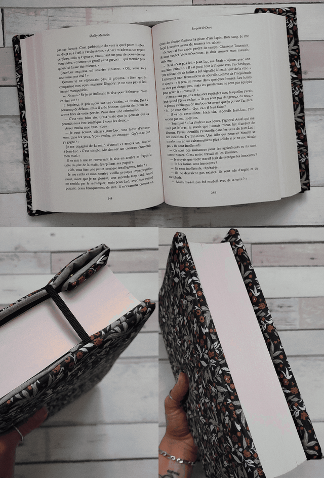 Protège livre amovible M - Feuilles automne