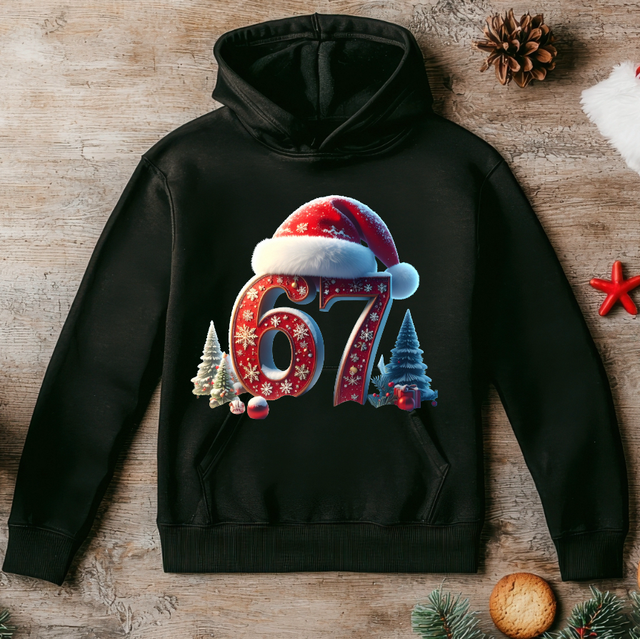 67 Christmas DTF printed kids Christmas Hoodie