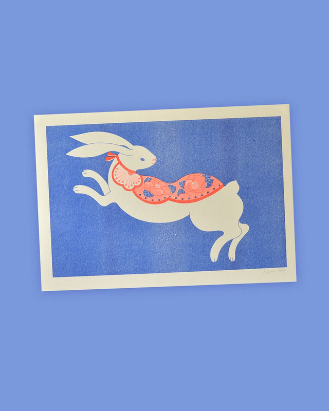 Affichette A4 Usagi, le lapin japonais