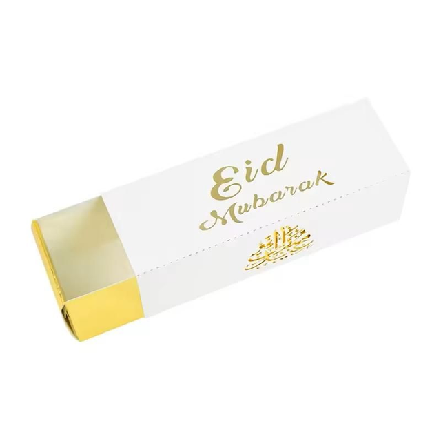 5 pcs Eid Gift Box - Large - White &amp; Gold