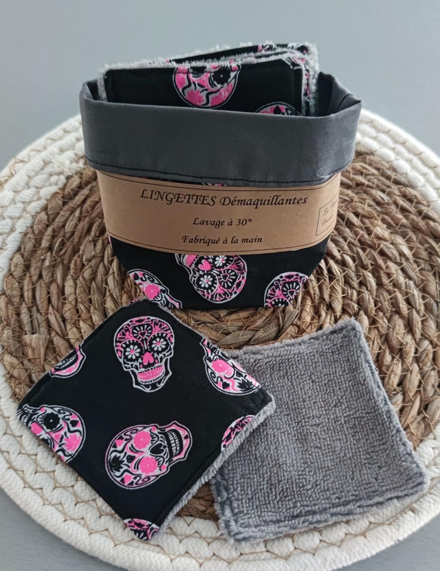 Panier petit tête de mort rose 