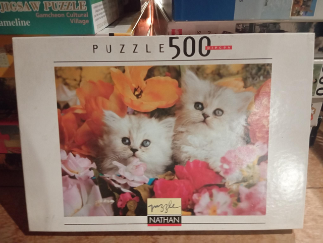 Puzzle Nathan 500 pièces chatons blancs 