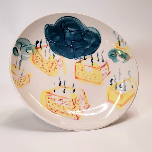 Assiette porcelaine "vapeur"