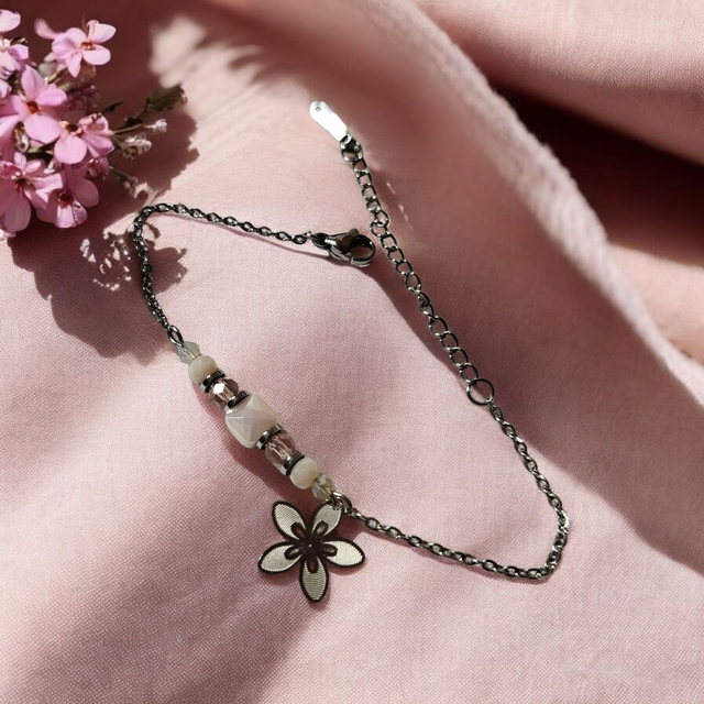 Bracelet acier inoxydable rose et argenté