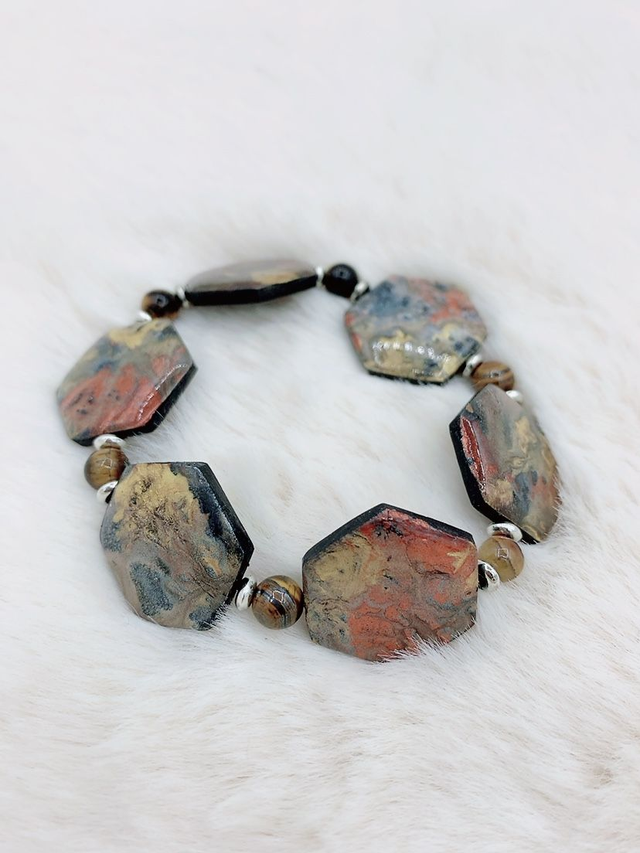 Bracelet "Etincelle " et Pierres d'Œil de Tigre