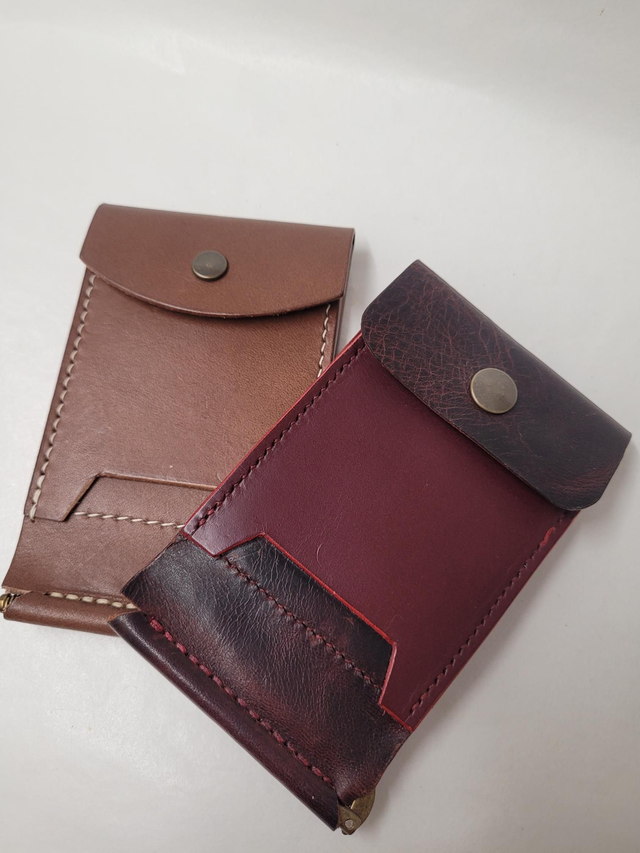 Bifold Leather Card Holder With Money Clip - 4 Card Slots - Raylan - ML-009