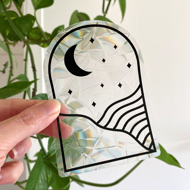 Attrape soleil sticker de fenêtre paysage lunaire
