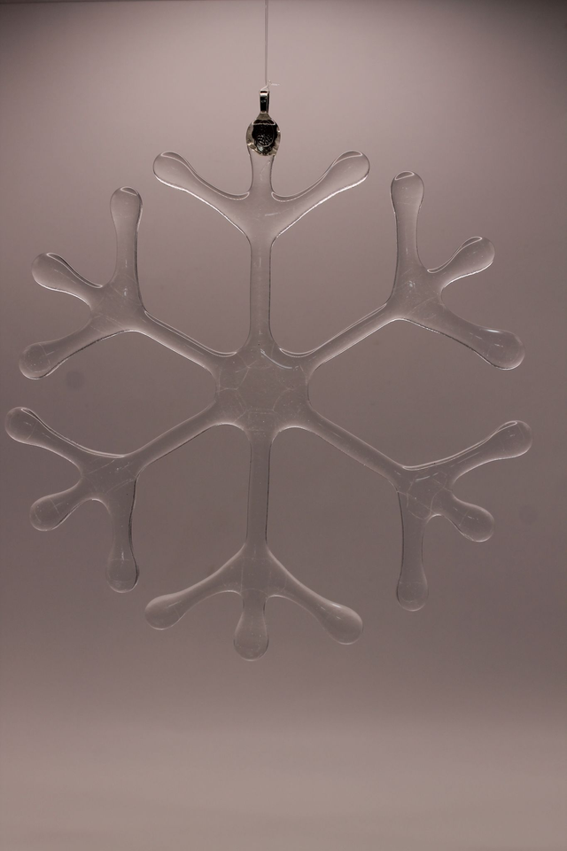 Large 9"  Hanging Clear fused glass Snowflake