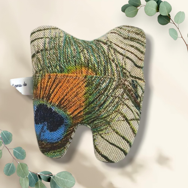 Pochette à dent plume paon