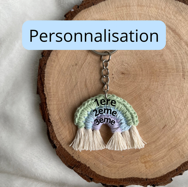 Porte clé arc en ciel PERSONNALISÉ 