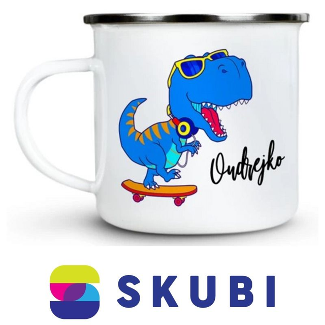 Dětský plecháček se jménem Ondrejko - motiv Dino - 300ml