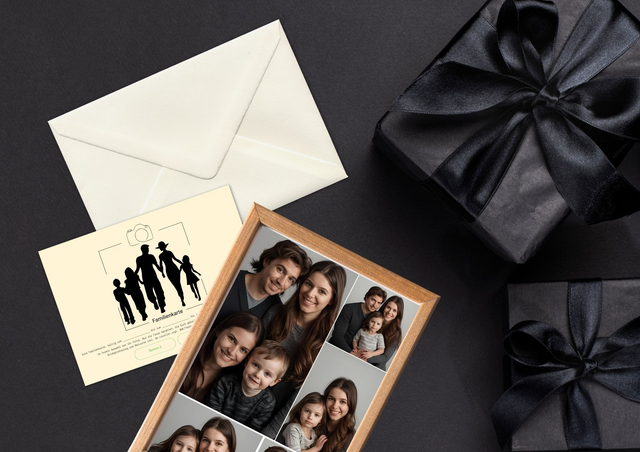 Black Friday Bundle - Familienkarte inkl. Fine Art Print 30/40 mit Collage Deiner Lieblingsfotos