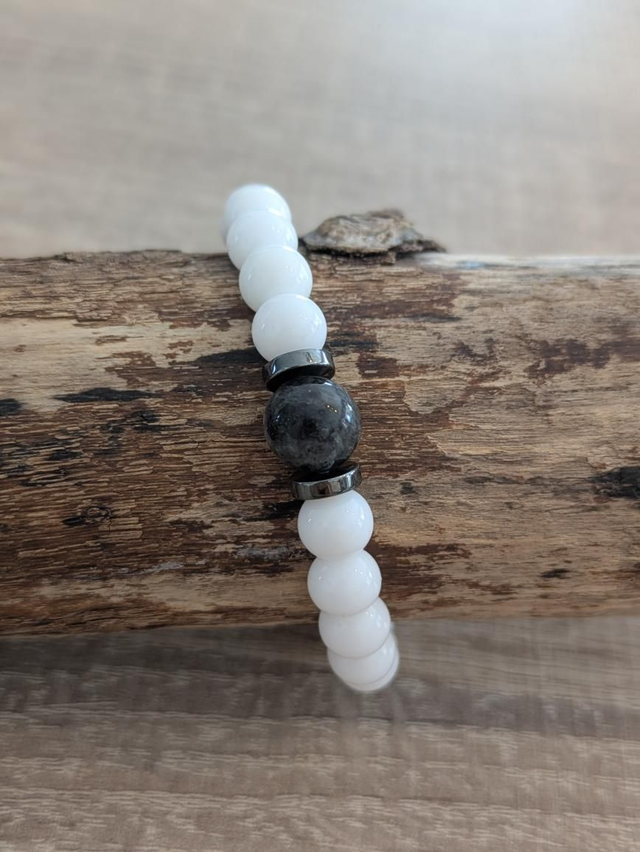 "Puissance" Larvikite/agate/Hématite 