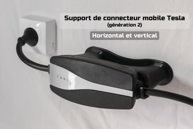 Support murale pour connecteur mobile Tesla génération 2