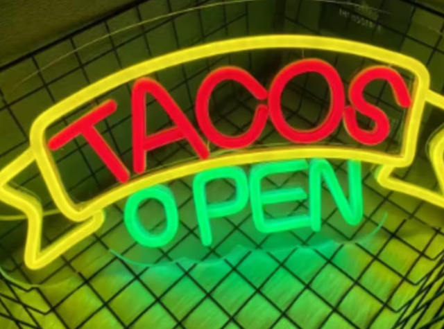 LED lamp neon stijl Tacos Open (40x21cm)