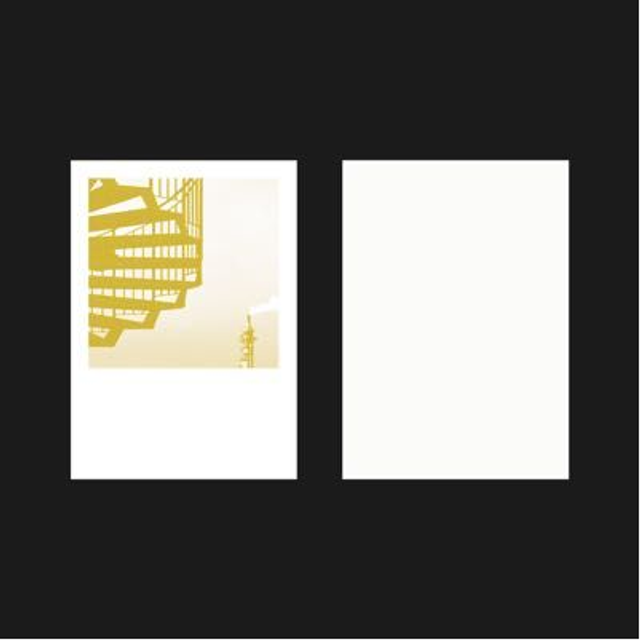 Carte A6 (Jaune fluo et argent)