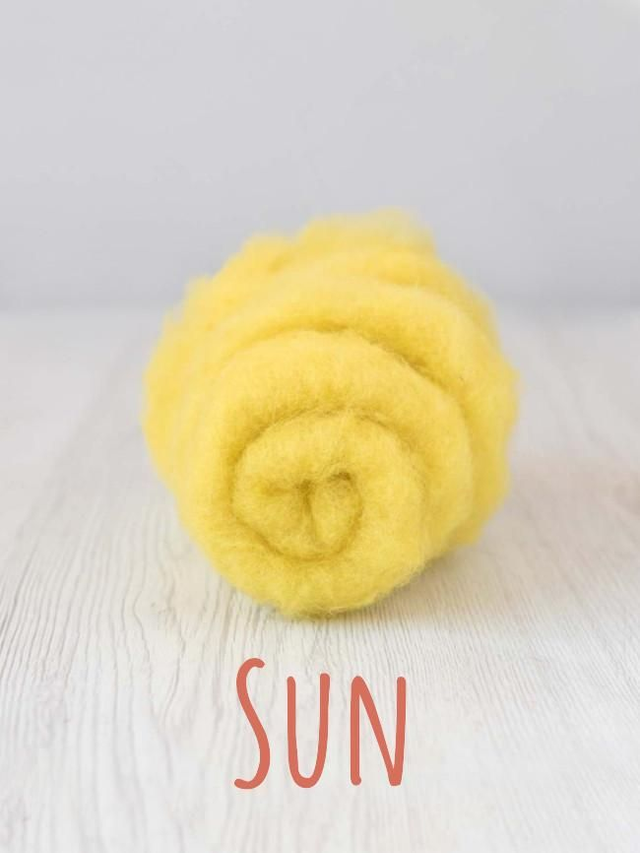 Carded wool for Needle Felting Maori DHG Carded Batt - Sun