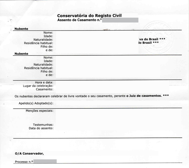 Acte de mariage (Portugal)