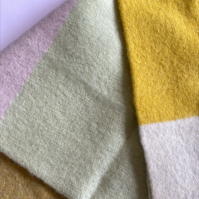 Wind Knitted Scarf yellow, lime, oatmeal, piccalilli 