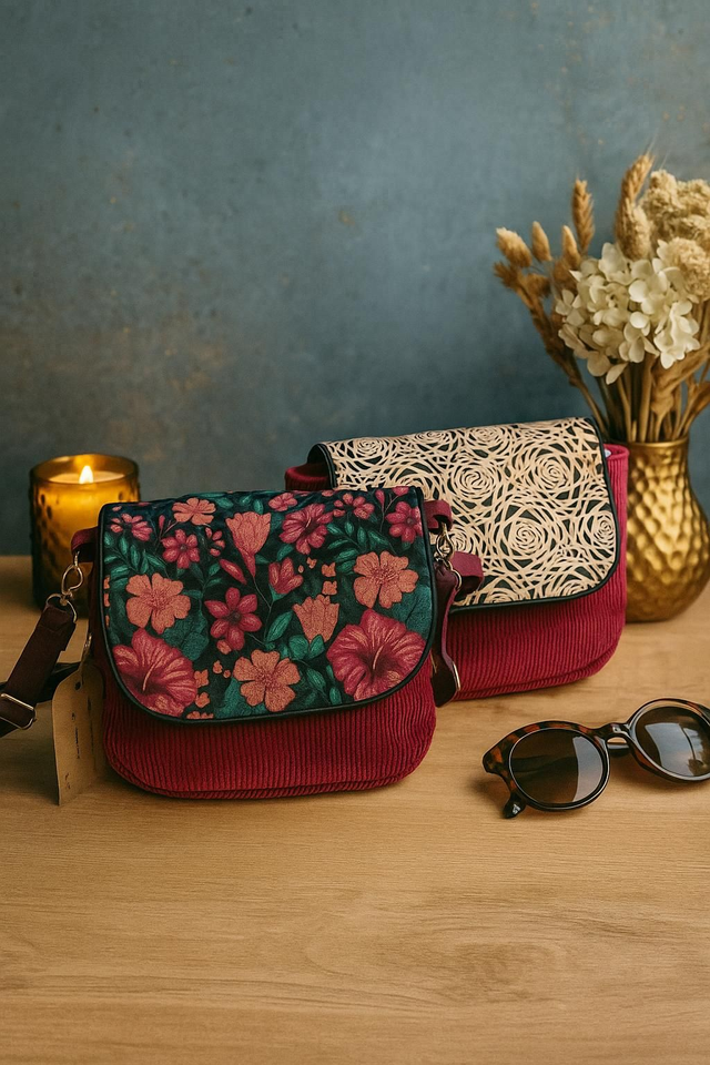 Besace velour et liège