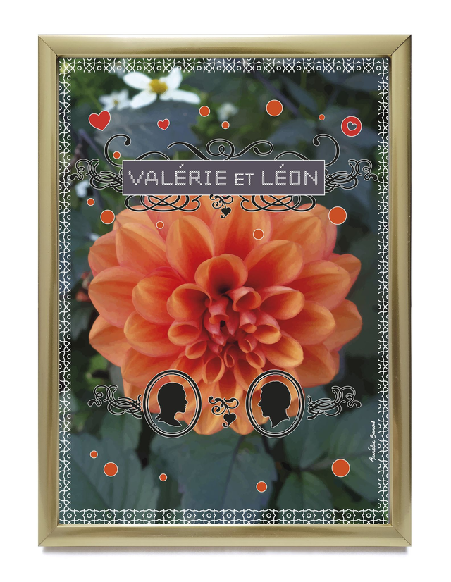 CENTRE DE TABLE 13 X 18 cm FLORE (CE-0011-P) personnalisable