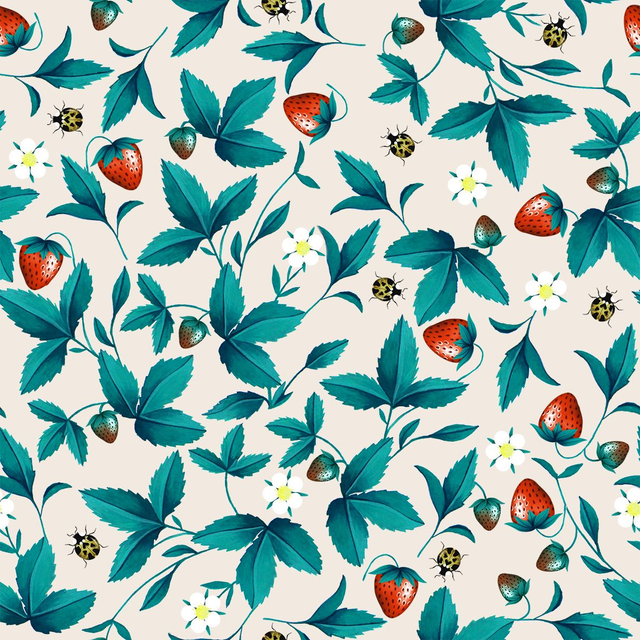 Serviettes de table "Fraises sauvages"