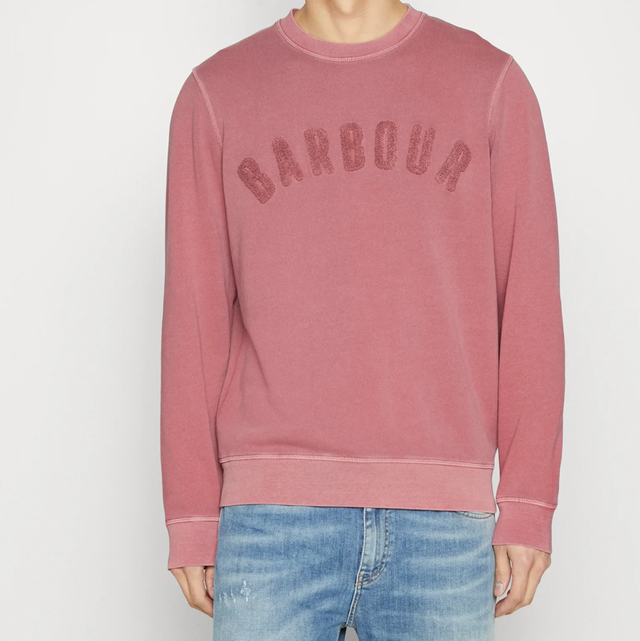 Barbour Washed Prep Logo Crew Sweater Faded Pink