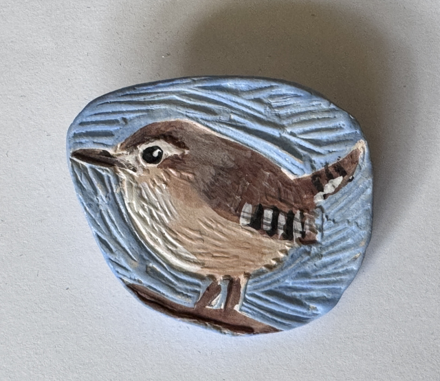 Wren Ceramic Brooch
