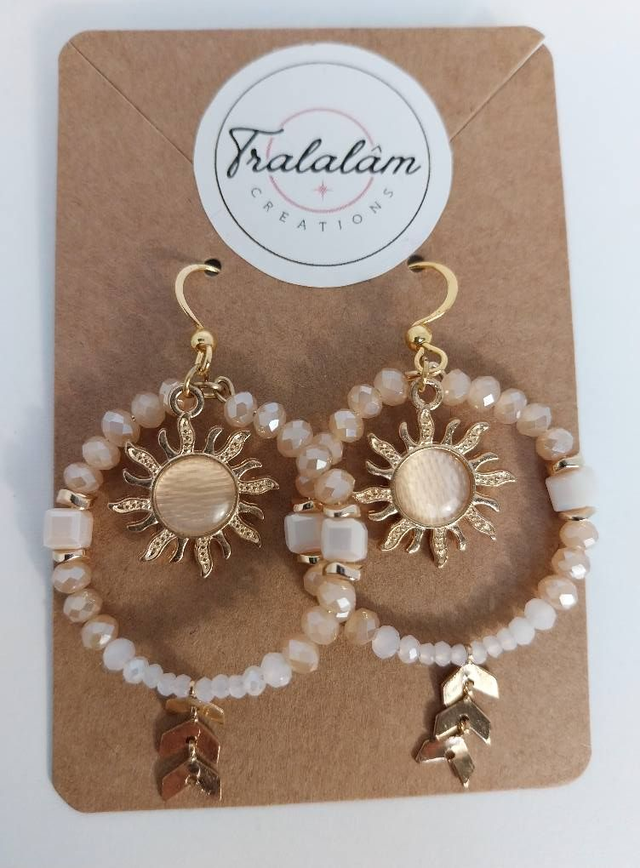 ✨Boucles d'oreilles "soleil nude chevrons"✨