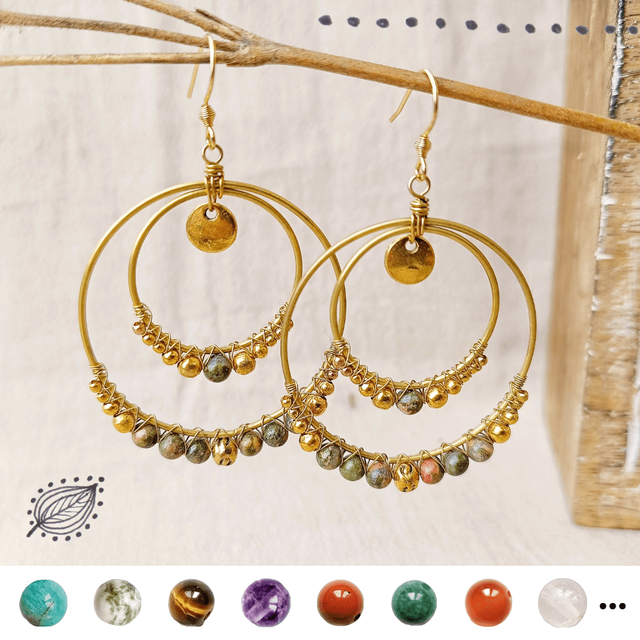 Boucle créoles double en laiton