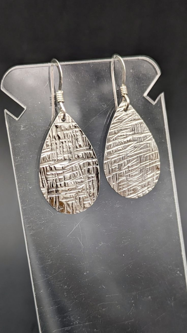 Boucles d'oreilles Argent Martelé Goutte