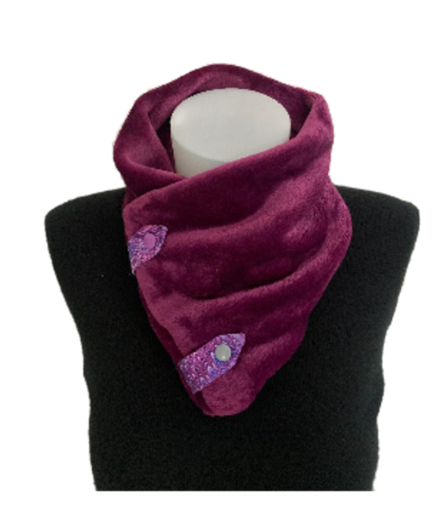 Cache cou doudou adulte prune Taille unique