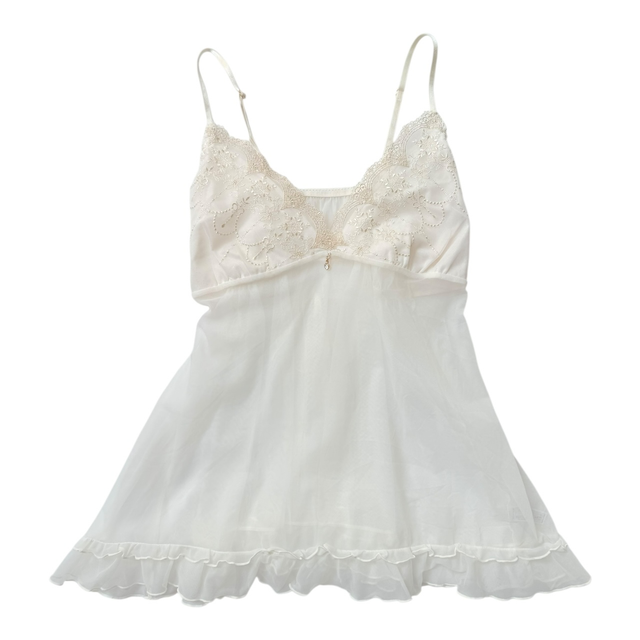 Japanese brand coquette white embroidered cups cami 