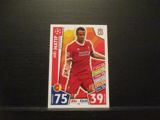 Joel Matip - UEFA Champions League Match Attax 2017/18 Original Trading Card #186