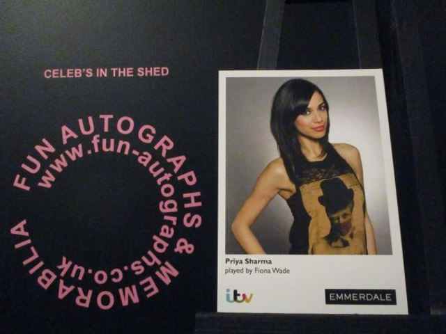 Fiona Wade (Priya Sharma) Original Emmerdale Coloured Itv Logo Cast Card