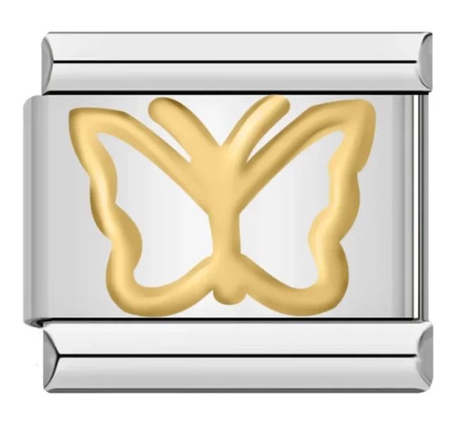 Charm Mariposa silueta Dorada