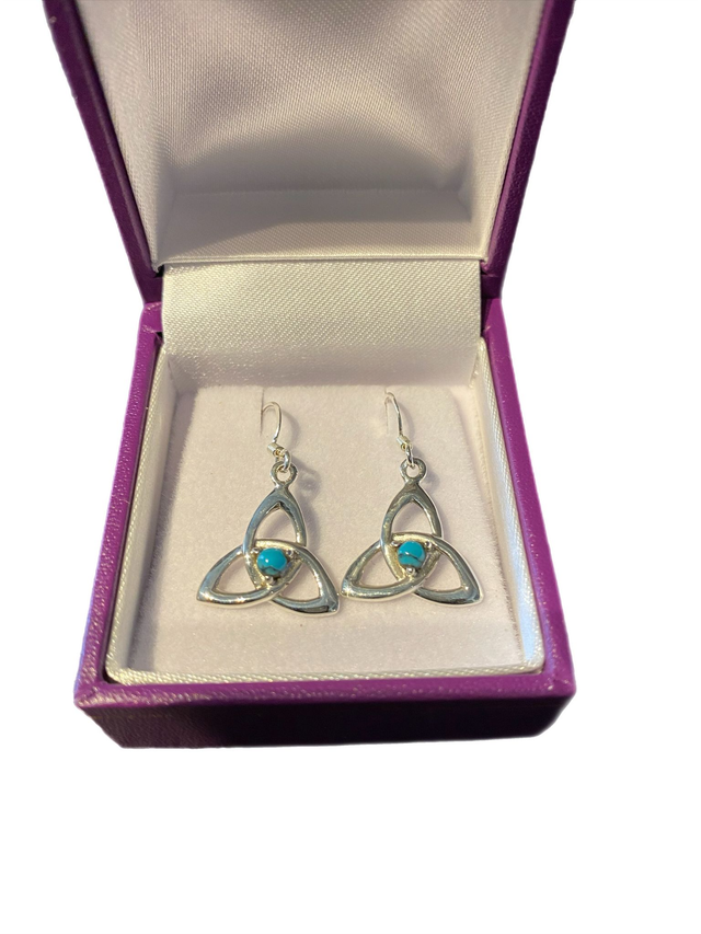 Sterling silver Turquoise Goddess drop earrings