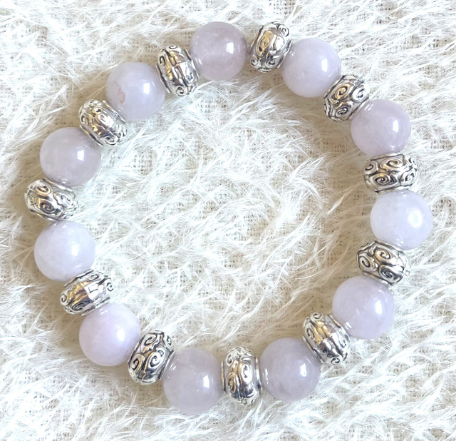 B29 - Bracelet perles agate rose et métal