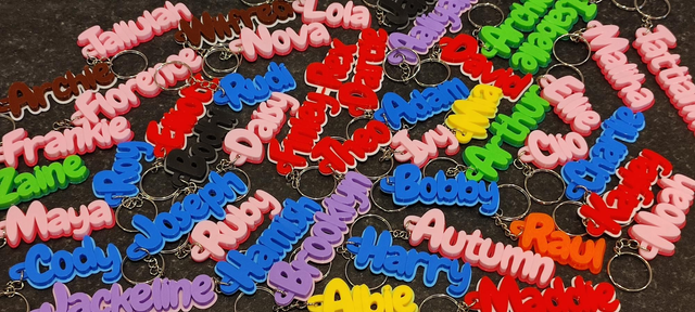 Personalised name keyring, name keyring, custom 3D printed keychain, 3D printed gifts, personalised accessories, Nova Printing keyrings, eco-friendly 3D print gifts