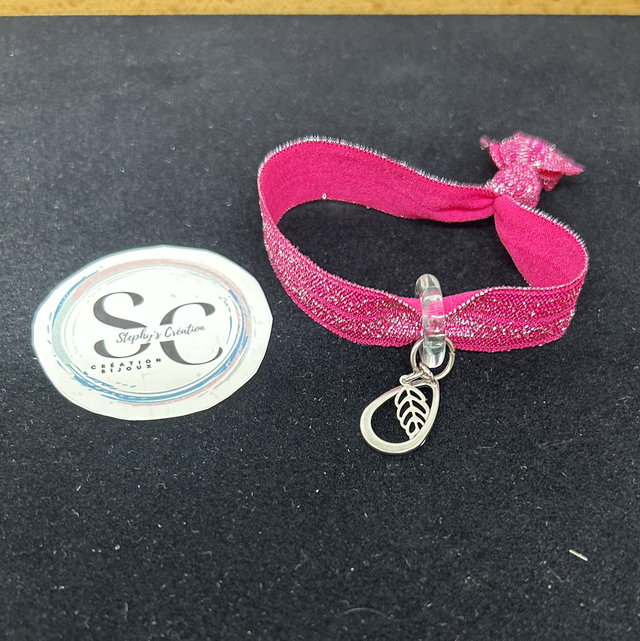 🌟 Bracelet ruban élastique - rose