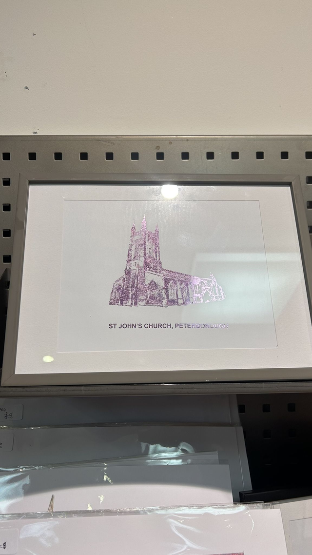 St John's The Baptist Church, Peterborough A4 Foil Print