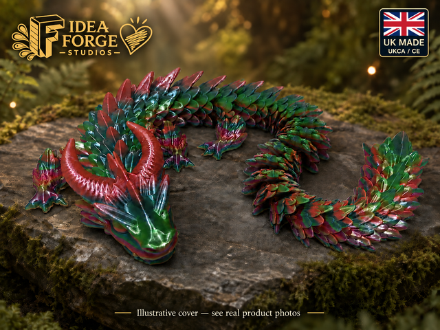 Charlie – 70 cm Flexi Articulated Dragon Toy – UK Made