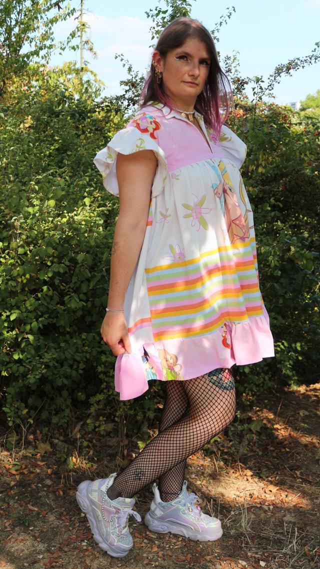 🌟 Robe Winx oversize en coton upcyclé – Taille 40 🌟