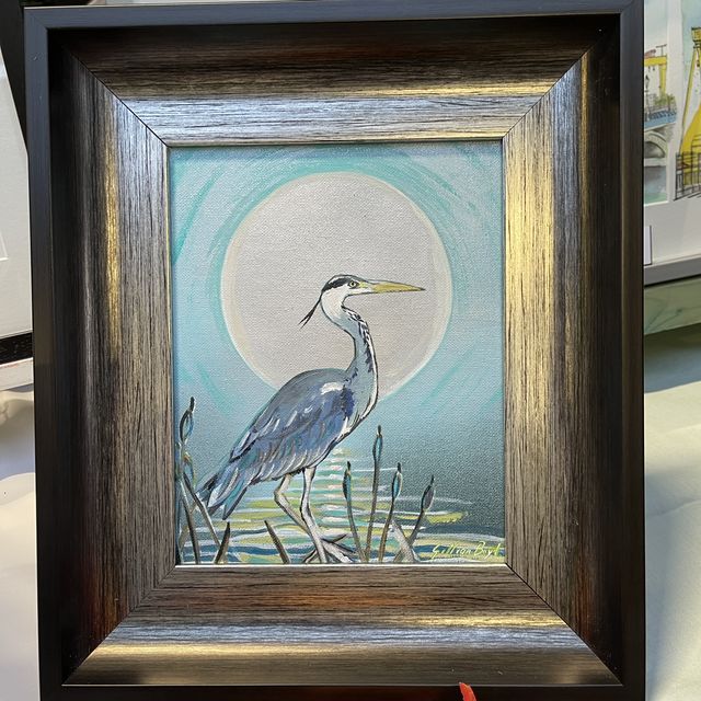 Heron with Moon