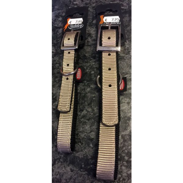 Nobby design nylon soft reflecterend halsband taupe M